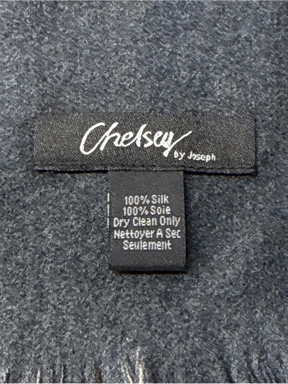 Chelsey By Joseph Men’s Scarf Striped Silk Fleece Gray Fringe 12